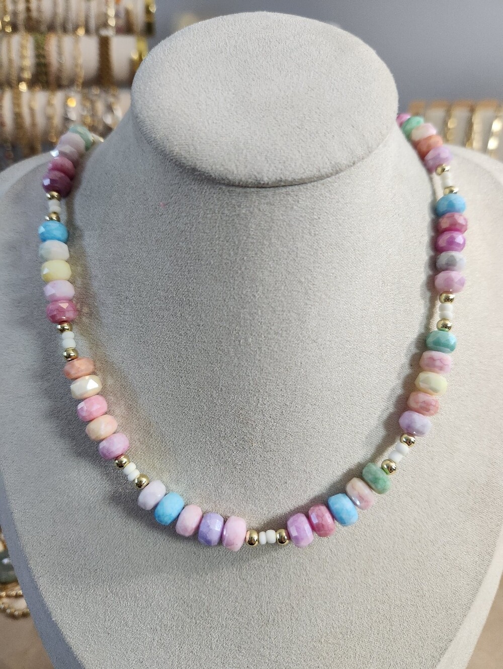 Cotton Candy Beaded Necklace